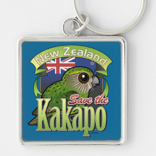 Sparen de Nieuw-Zeelandse Kakapo Sleutelhanger