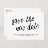 Sparen de nieuwe datum, het Uitstellen van de Wedd Briefkaart (Voorkant / Achterkant)