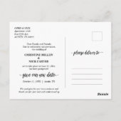 Sparen de nieuwe datum, het Uitstellen van de Wedd Briefkaart (Achterkant)