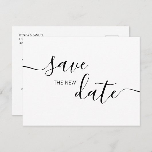 Sparen de Nieuwe Datum Sociale die sparen de Datum Aankondigingskaart (Voorkant / Achterkant)