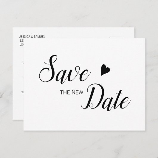 Sparen de Nieuwe Datum Sociale die sparen de Datum Aankondigingskaart (Voorkant / Achterkant)