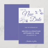 Sparen de Nieuwe Datum trouwuitstel floral (Voorkant / Achterkant)