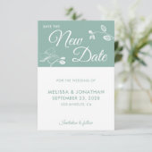 Sparen de Nieuwe Datum trouwuitstel floral (Staand voorkant)