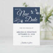 Sparen de Nieuwe Datum trouwuitstel floral (Staand voorkant)