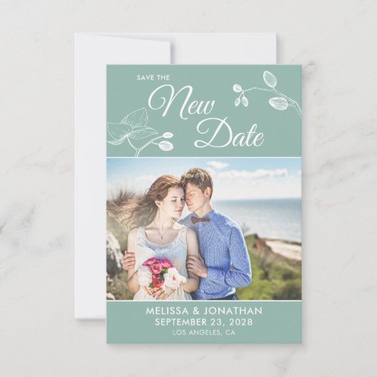 Sparen de Nieuwe Datum trouwuitstel foto (Voorkant)