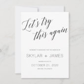 Sparen de nieuwe datum, trouwuitstel kaart. kaart (Voorkant)