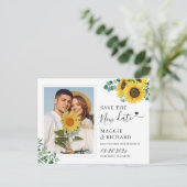 Sparen de Nieuwe Foto van de Datum Zonnebloem Euca Briefkaart (Staand voorkant)