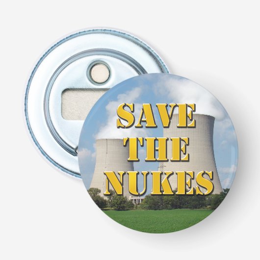 Sparen de Nukes Button Flesopener (Voorkant)
