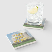 Sparen de Nukes Stenen Onderzetter (Zijkant)