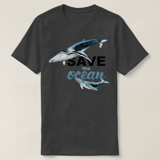Sparen de oceaan Levende Schone Sparen de Walvisse T-shirt (Design voorkant)