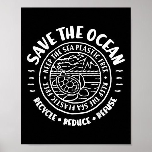 Sparen de Oceaan, Milieubescherming, Scuba Di Poster (Voorkant)