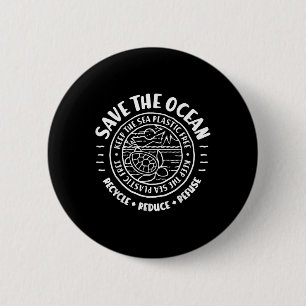 Sparen de Oceaan, Milieubescherming, Scuba Di Ronde Button 5,7 Cm