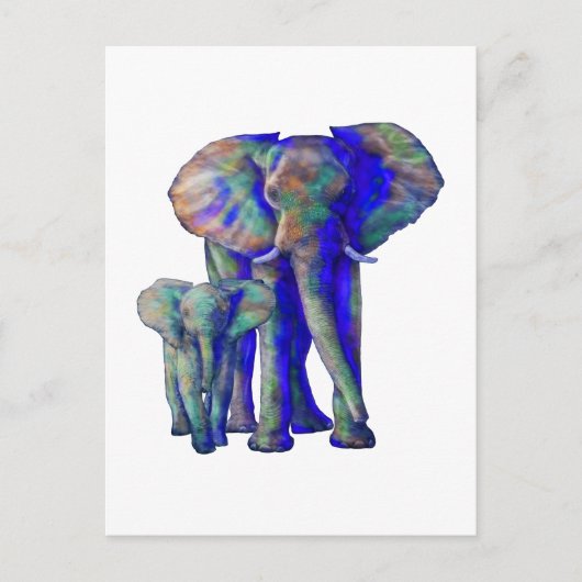 Sparen de Olephants Dierenvriend Mama en Baby Briefkaart (Voorkant)