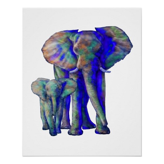 Sparen de Olephants Dierenvriend Mama en Baby Perfect Poster (Voorkant)