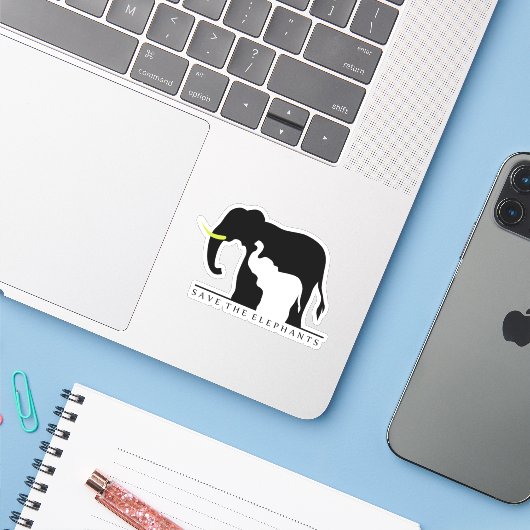 Sparen de Olephants Sticker (Laptop met iPhone)