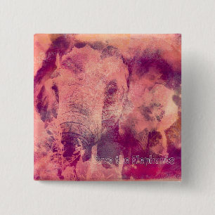 Sparen de Olephants Vierkante Button 5,1 Cm