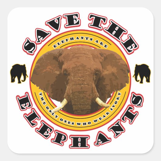 Sparen de Olephants Vierkante Sticker (Voorkant)