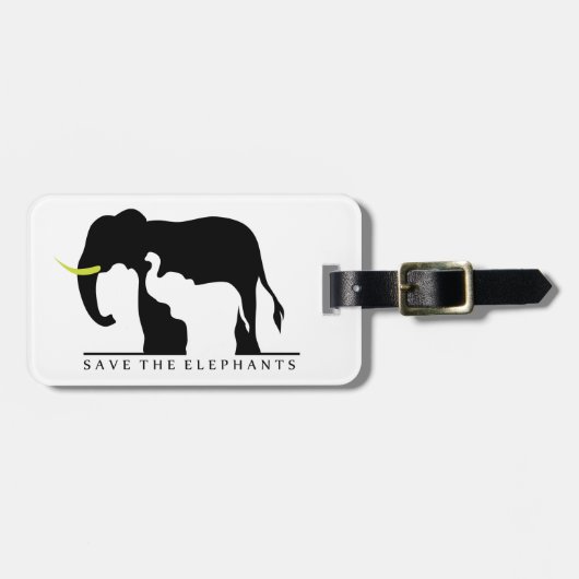 Sparen de Olephants (wit) Bagagelabel (Voorkant horizontaal)