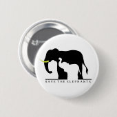 Sparen de Olephants (wit) Ronde Button 5,7 Cm (Voorkant /achterkant)