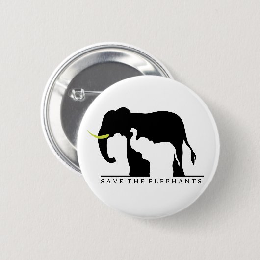 Sparen de Olephants (wit) Ronde Button 5,7 Cm (Voorkant /achterkant)
