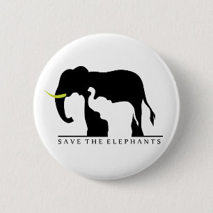 Sparen de Olephants (wit) Ronde Button 5,7 Cm