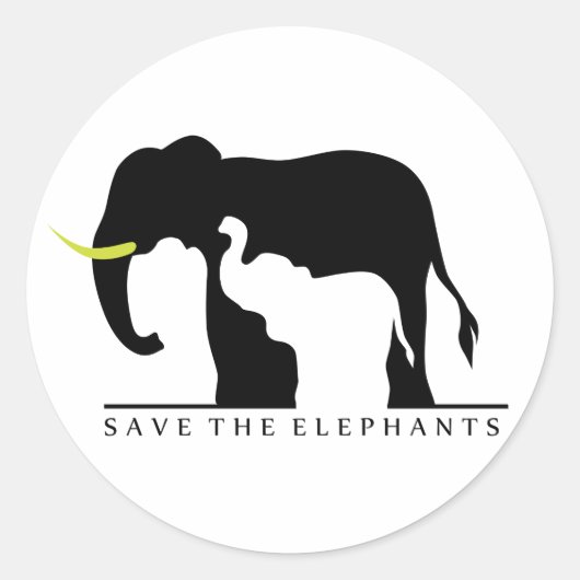 Sparen de Olephants (wit) Ronde Sticker (Voorkant)