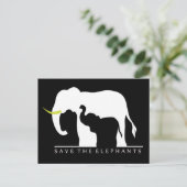Sparen de Olephants (zwart) Briefkaart (Staand voorkant)