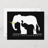 Sparen de Olephants (zwart) Briefkaart (Voorkant / Achterkant)