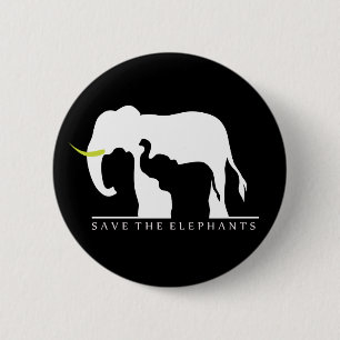 Sparen de Olephants (zwart) Ronde Button 5,7 Cm