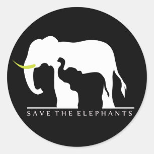 Sparen de Olephants (zwart) Ronde Sticker