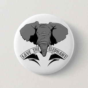 Sparen de olifant ronde button 5,7 cm