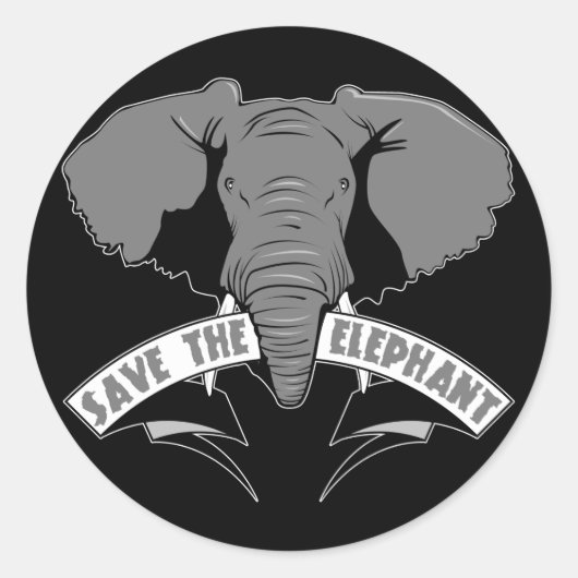 Sparen de olifant ronde sticker (Voorkant)