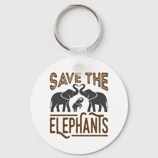 Sparen de olifantenLover Bescherm het wild Sleutelhanger (Voorkant)