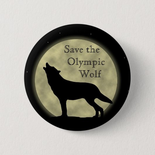 Sparen de Olympische Wolf Ronde Button 5,7 Cm (Voorkant)