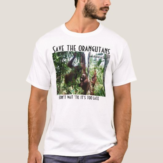 Sparen de Orangutans Wildlife Redding T-shirt (Voorkant)