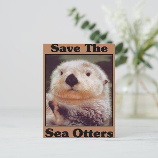 Sparen de Otters van het Zee Briefkaart (Staand voorkant)