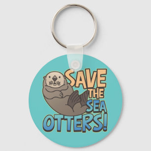 Sparen de otters van het Zee Sleutelhanger