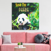 Sparen de Panda Canvas Afdruk (Insitu (Woonkamer))
