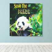 Sparen de Panda Canvas Afdruk (Insitu (Houten vloer))