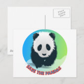 Sparen de Pandas. Panda Beer Briefkaart (Voorkant / Achterkant)