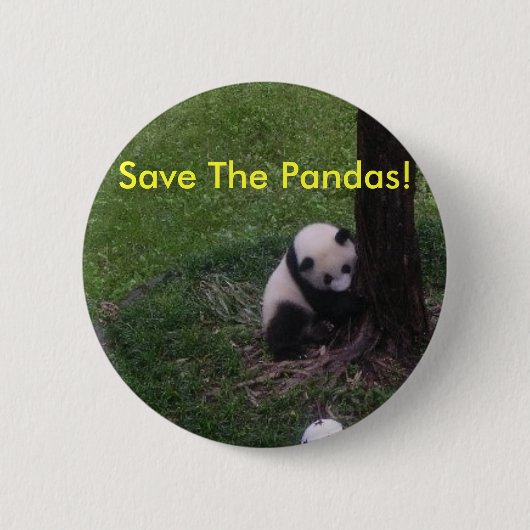 Sparen de Pandas! Ronde Button 5,7 Cm (Voorkant)
