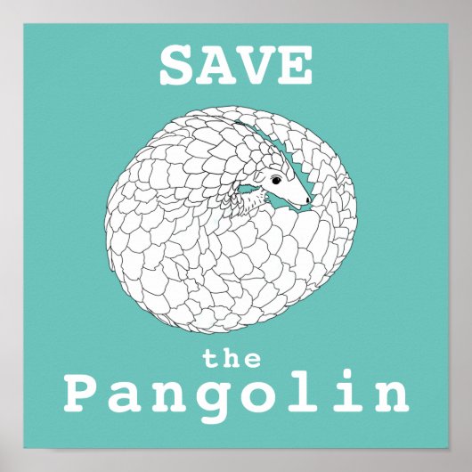 Sparen de Pangolin bedreigde Anima Wildlife Art Poster (Voorkant)