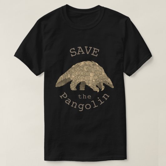 Sparen de Pangolin Endangered Species Animal Art T-shirt (Design voorkant)