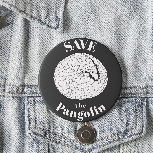 Sparen de Pangolin zeldzame endemische dierslogan Ronde Button 7,6 Cm