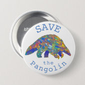 Sparen de Pangolins bedreigde dierenrechtenkunst Ronde Button 7,6 Cm (Voorkant /achterkant)