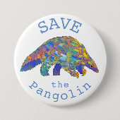 Sparen de Pangolins bedreigde dierenrechtenkunst Ronde Button 7,6 Cm (Voorkant)