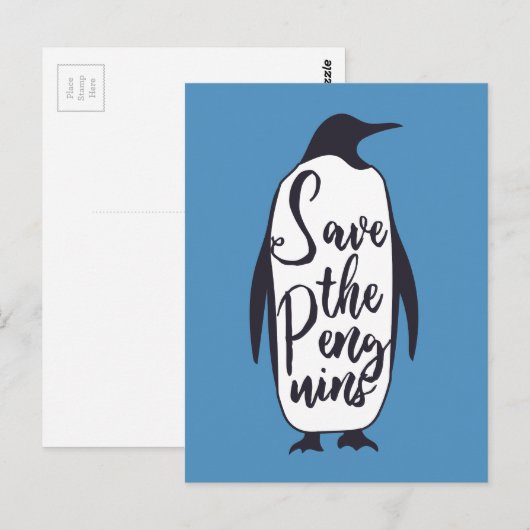 Sparen de Pinguïns Briefkaart (Voorkant / Achterkant)