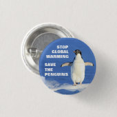 Sparen de Pinguins Einde de Globale Warm Ronde But Button (Voorkant /achterkant)