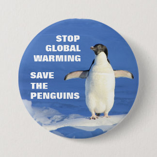 Sparen de Pinguins Einde de Globale Warm Ronde But Button
