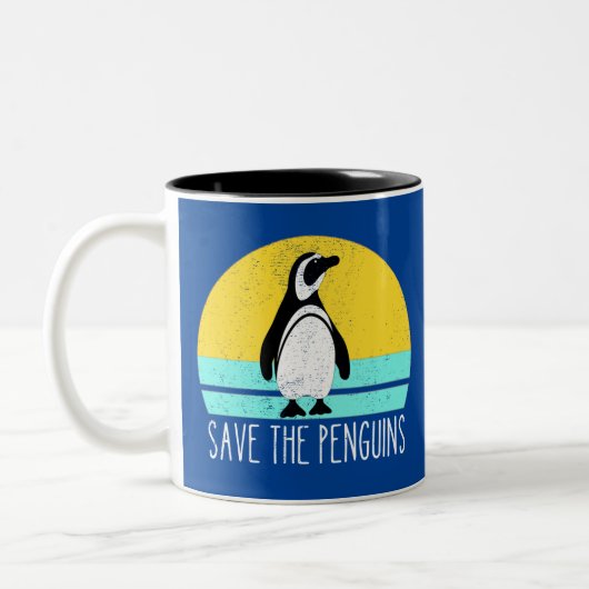 Sparen de pinguïns tweekleurige koffiemok (Links)